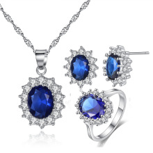 Fashion sunflower jewelry set full diamond luxury jewelry three-pieces temperament women accessories wholesale